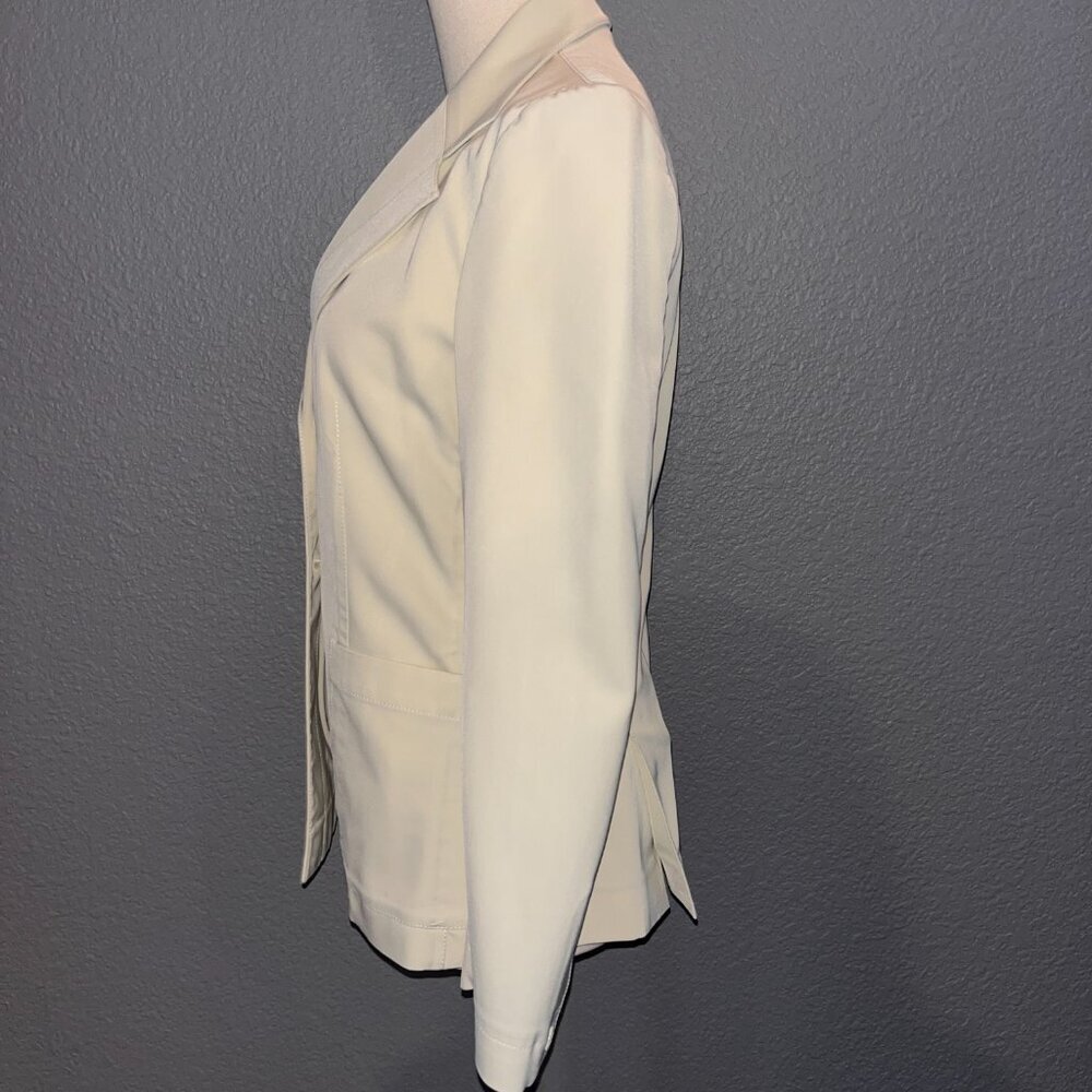 PRADA MADE IN ITALY UNILINED STRETCH SPORTY BLAZER JACKET in CREAM - EUC - IT 38 - Picture 6 of 16